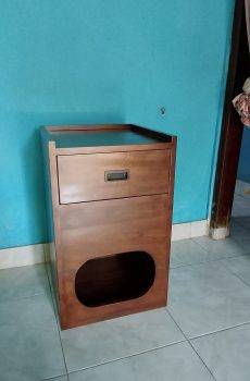 tempat tidur kucing kayu jati